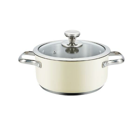 Casserole with lid Haeger PA-18H.006A Beige Ø 18 cm