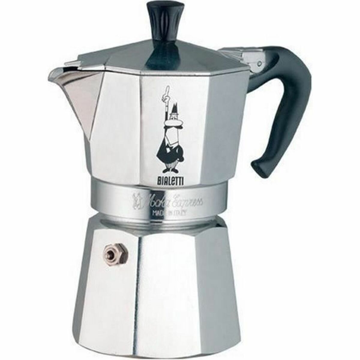 Italian Coffee Pot Bialetti Moka Express Aluminium Silver