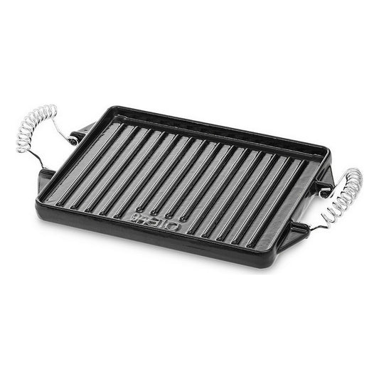 Grill hotplate Vaello Rectangular Black Enamelled Steel (27 x 21 cm)