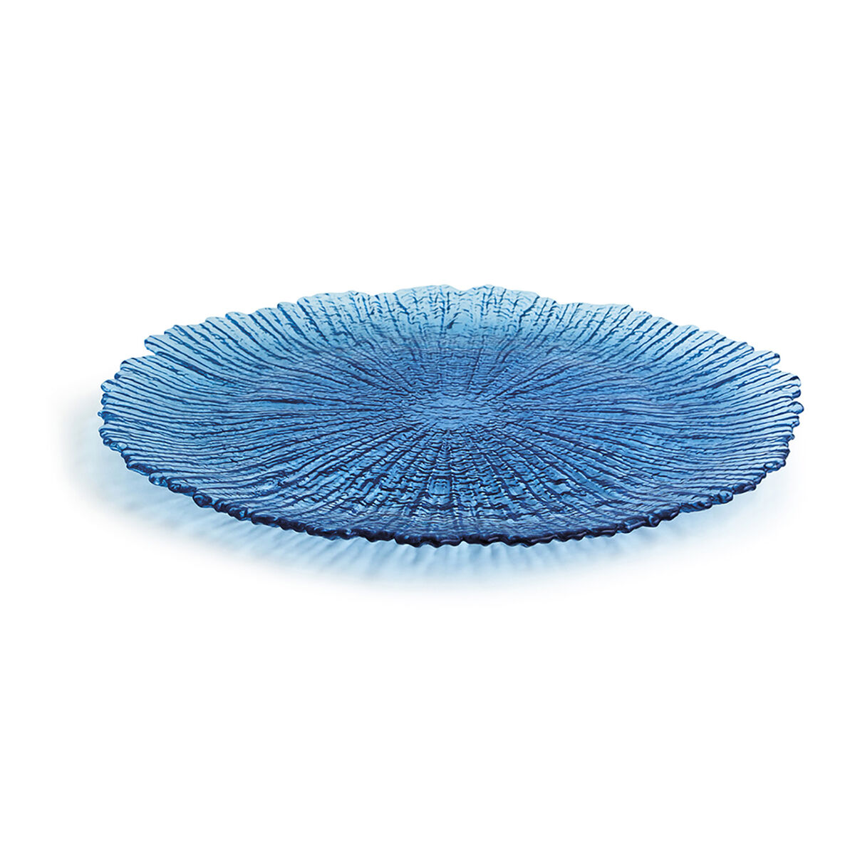 Flat plate Quid Mar de Viento Blue Glass (Ø 32 cm) (Pack 6x)