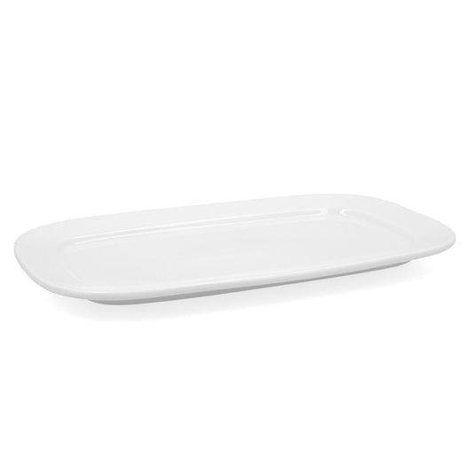 Serving Platter Bidasoa Glacial White Ceramic 36 x 21 cm (3 Units) (Pack 3x)