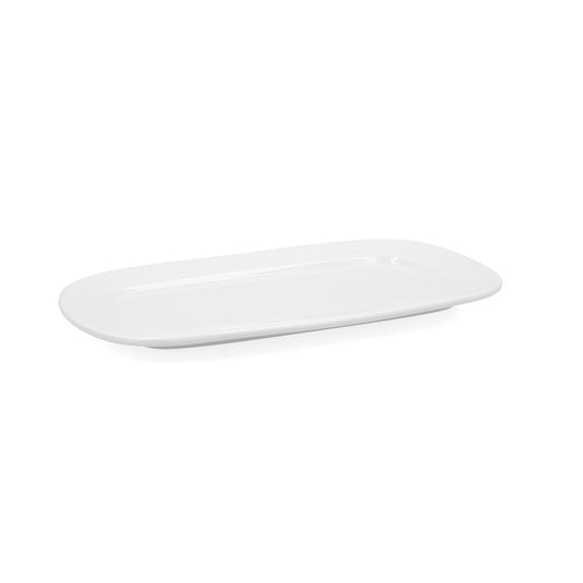 Serving Platter Bidasoa Glacial White Ceramic 31 x 18 cm (6 Units) (Pack 6x)