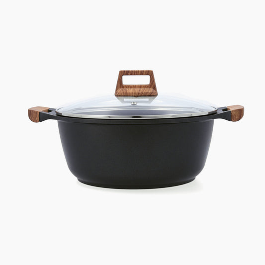 Casserole with lid Quid Karbon Cast aluminium Black 24 cm