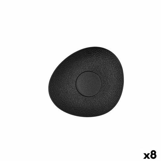 Plate Bidasoa Fosil Black Ceramic Aluminium Oxide 15,8 x 13,8 x 2 cm Coffee (8 Units)