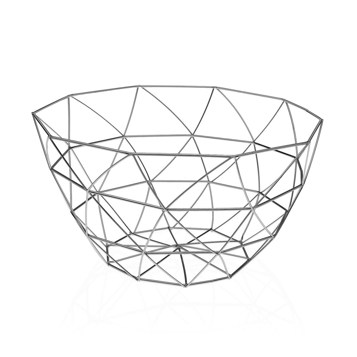 Fruit Bowl Versa Arco Grey Steel (25 x 13,5 x 25 cm)