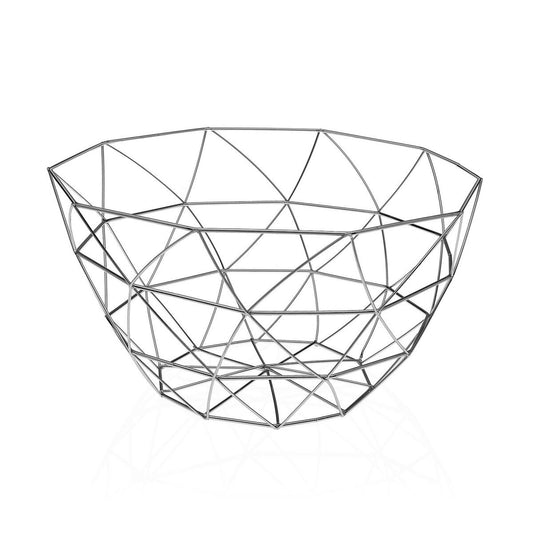 Fruit Bowl Versa Arco Grey Steel (25 x 13,5 x 25 cm)