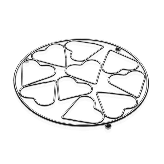 Table Mat Versa Hearts Metal Steel (20 x 1 x 20 cm)