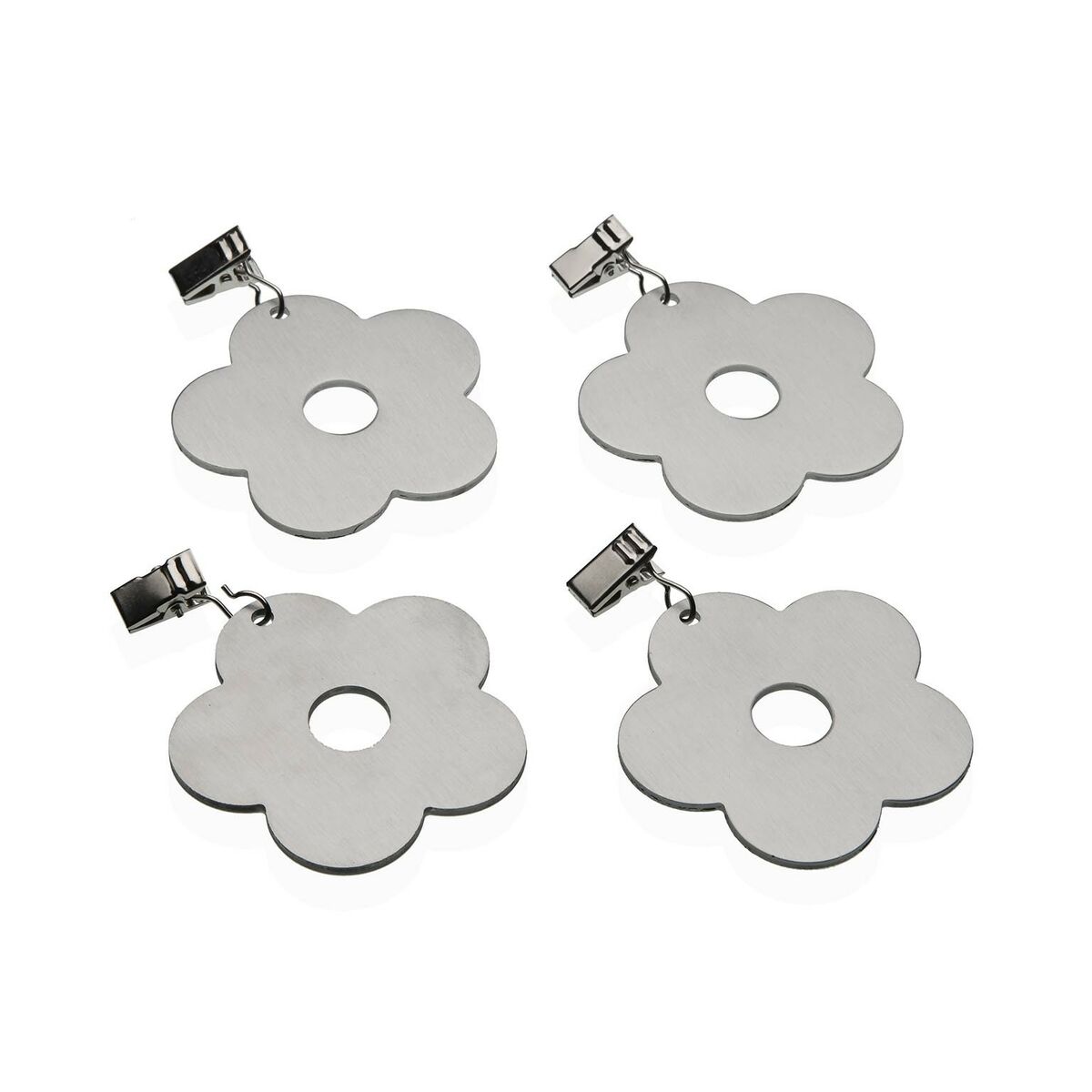 Tablecloth Clip Versa Metal Zinc Alloy 7 x 6,8 cm Flower 4 Pieces