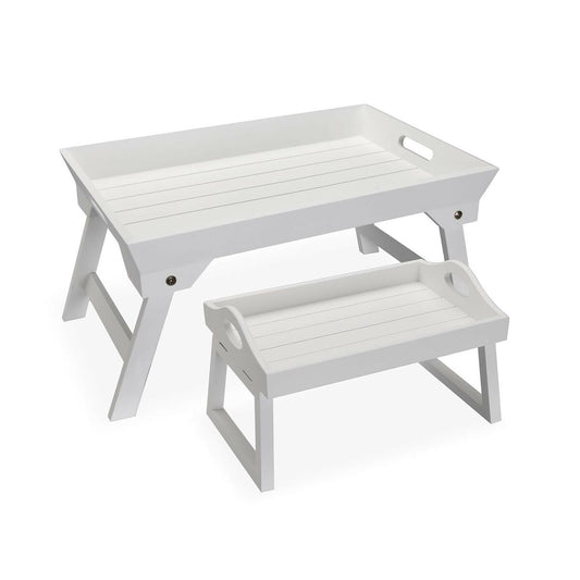 Set of trays Versa White MDF Wood 32 x 24 x 48 cm