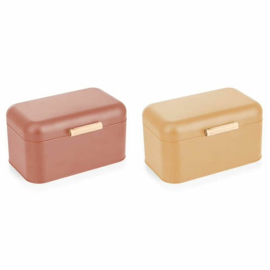 Breadbasket DKD Home Decor 30,50 x 20,7 x 15 cm Metal Terracotta Yellow Vintage (2 Units)