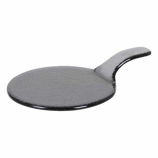 Flat plate Black Glass With handle (Ø 17 x 25 cm)