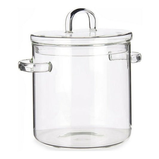 Casserole with Lid Borosilicate Glass Transparent (15,3 x 19,5 x 21 cm)