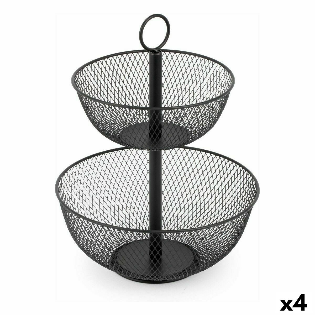 Fruit Bowl Confortime Double Metal 31 x 31 x 41 cm (4 Units)