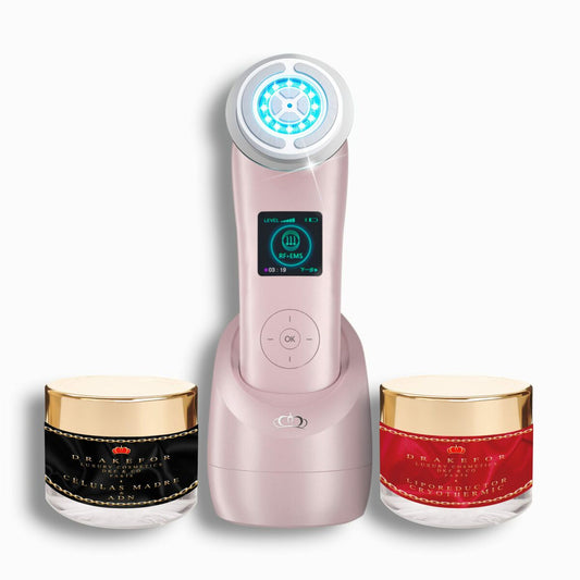 Facial Massager with Radiofrequency, Phototherapy and Electrostimulation Drakefor NANOSKIN EXTREME Pink 3 Pieces byKim Drakefor