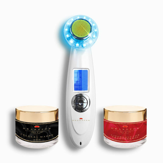 Facial Massager with Radiofrequency, Phototherapy and Electrostimulation Drakefor 9902 White 3 Pieces byKim Drakefor