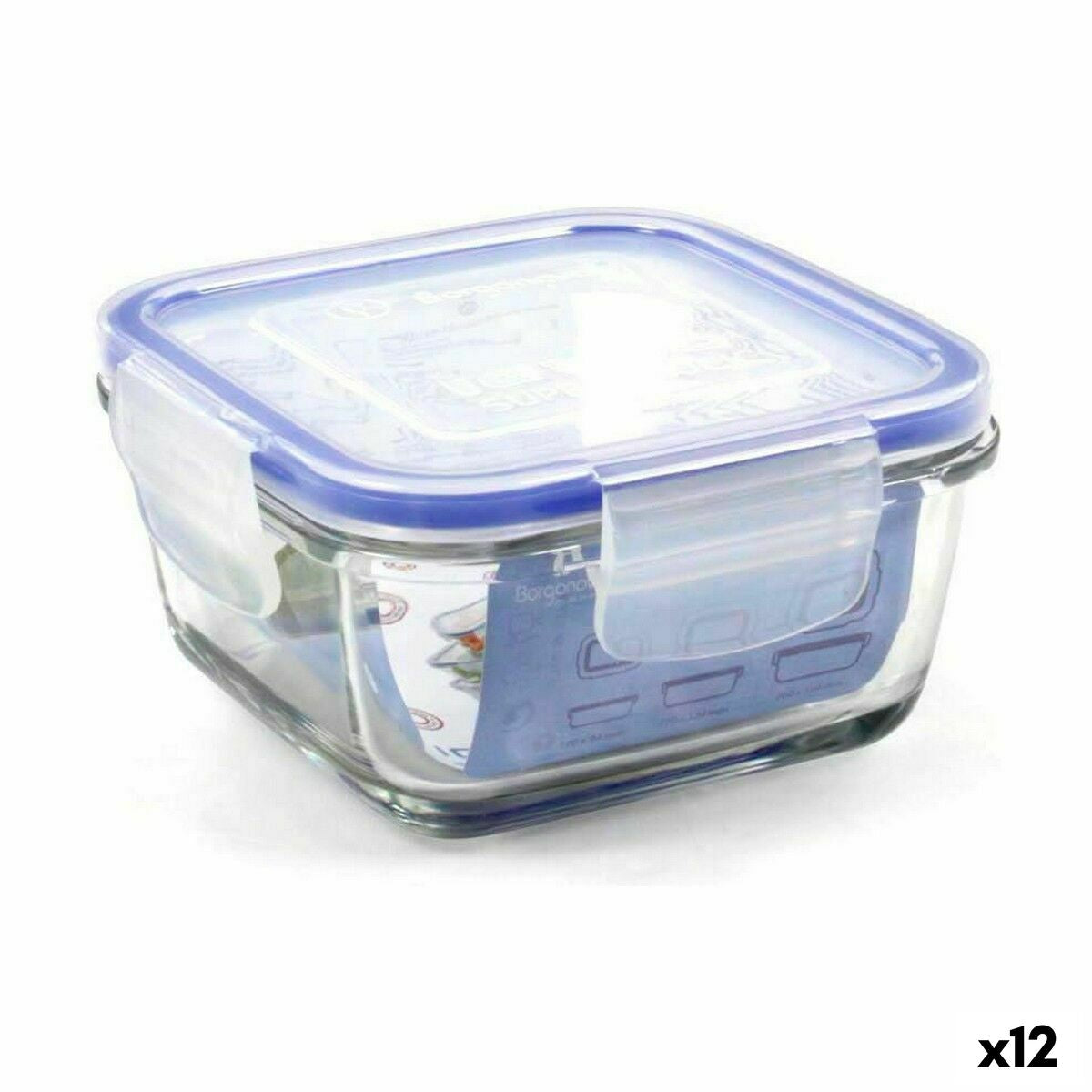 Hermetic Lunch Box Borgonovo Superblock Squared 12 x 12 x 6 cm (12 Units)