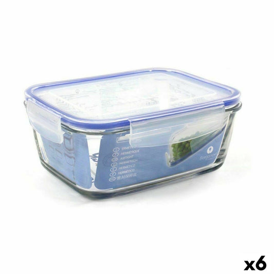 Hermetic Lunch Box Borgonovo Superblock Rectangular 21 x 16 x 8,5 cm (6 Units)