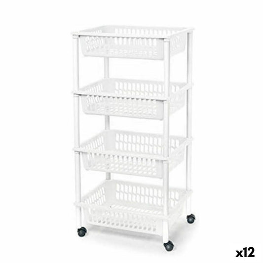 Vegetable trolley Tontarelli Mito 4 Plastic White 40 x 29 x 62 cm (12 Units)