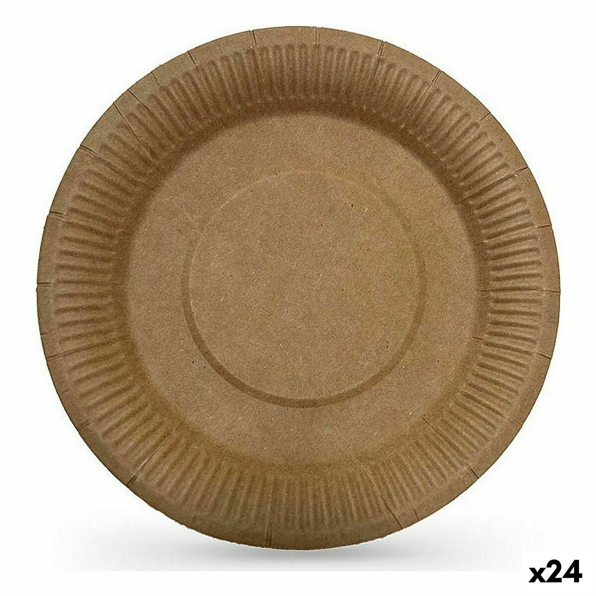 Plate set Algon Disposable kraft paper 3 Pieces 28 cm (24 Units)