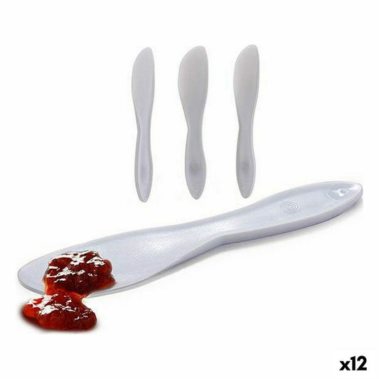 Knife Set 18 x 3,5 x 1 cm White Plastic (12 Units)