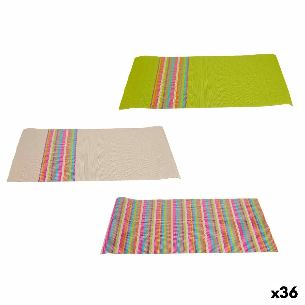 Table Mat Stripes 45 x 30 x 0,1 cm (36 Units)