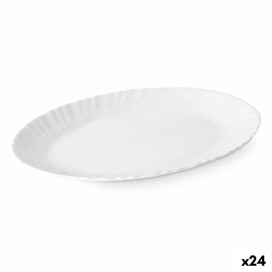 Serving Platter White Glass 30,5 x 2,5 x 23,5 cm (24 Units)