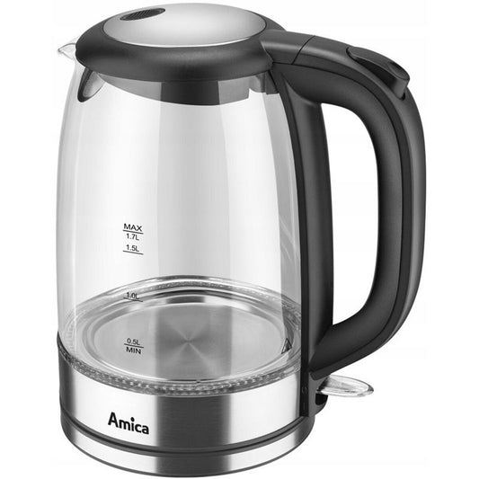 Kettle Amica KD 2050G Black Transparent Glass Plastic 2200 W 1,7 L